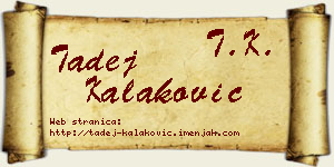 Tadej Kalaković vizit kartica